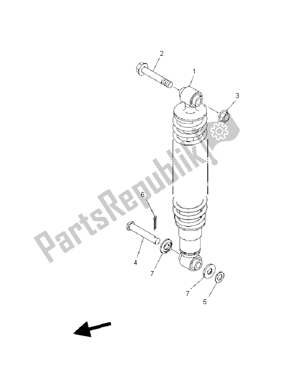 All parts for the Rear Suspension of the Yamaha YFM 250 Bruin 2005