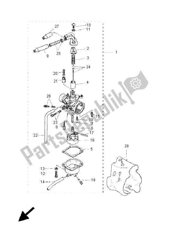 Toutes les pièces pour le Carburateur du Yamaha EW 50 Slider 2005