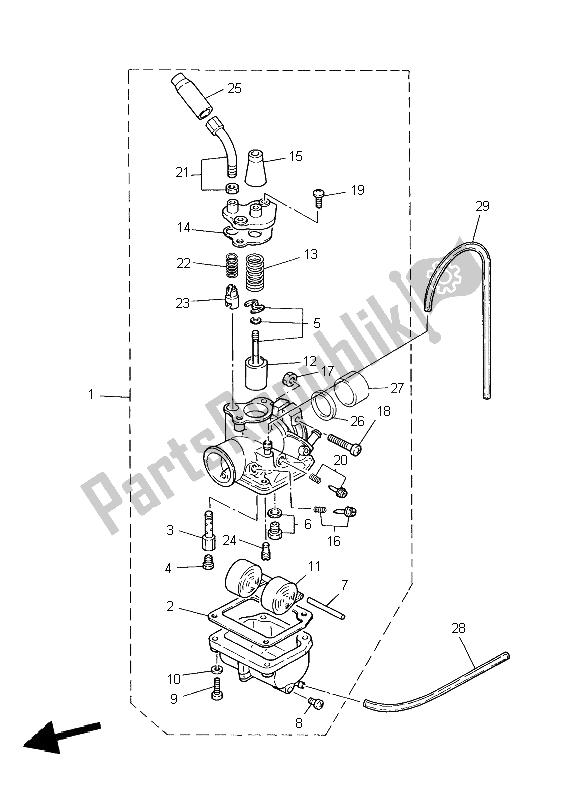 Toutes les pièces pour le Carburateur du Yamaha PW 80 2004