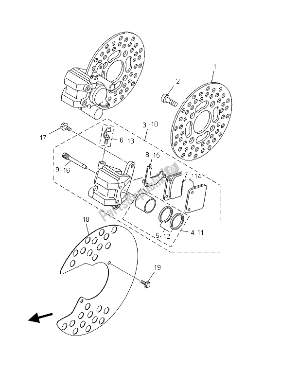 Todas las partes para Pinza De Freno Delantero de Yamaha YFM 250 Bear Tracker 2X4 2001