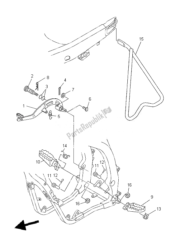 Todas las partes para Soporte Y Reposapiés de Yamaha YZ 250F 2007