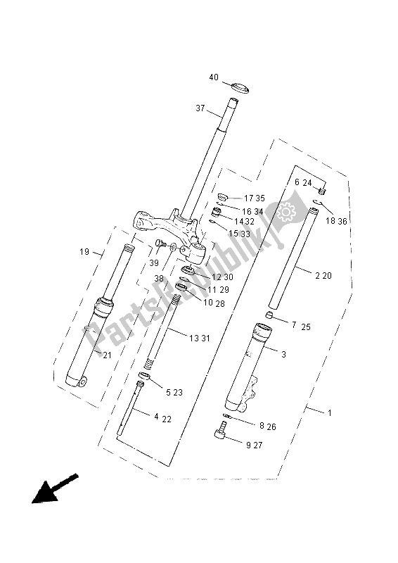 Toutes les pièces pour le Fourche Avant 1 du Yamaha CS 50Z 2015