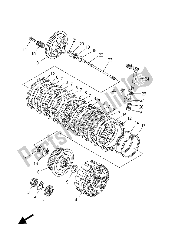 Tutte le parti per il Frizione del Yamaha YZ 250F 2003