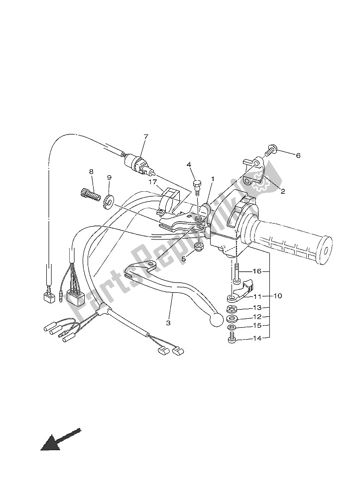 Tutte le parti per il Impugnatura Interruttore E Leva del Yamaha YFM 450 Fwad IRS Grizzly 4X4 2016