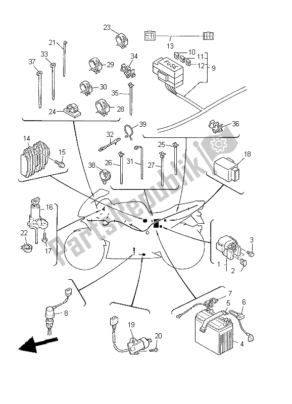 Toutes les pièces pour le électrique 2 du Yamaha YZF 600R Thundercat 2002