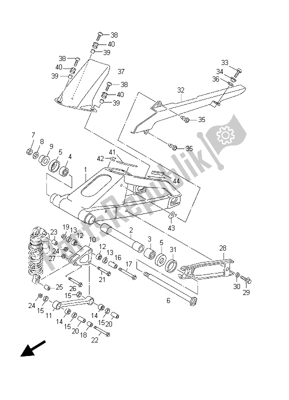 Todas as partes de Braço Traseiro do Yamaha YZF R1 1000 2003