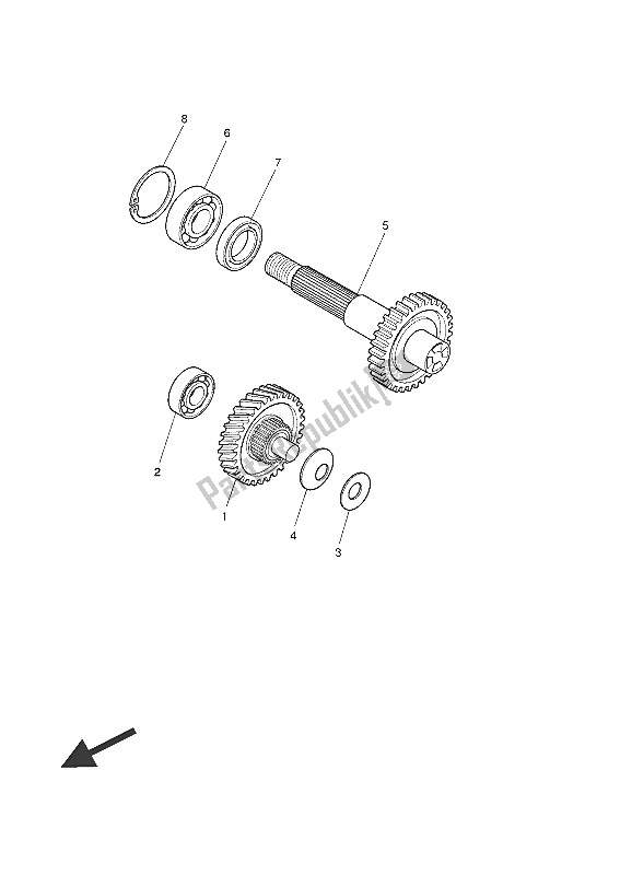 All parts for the Transmission of the Yamaha CW 50 2016