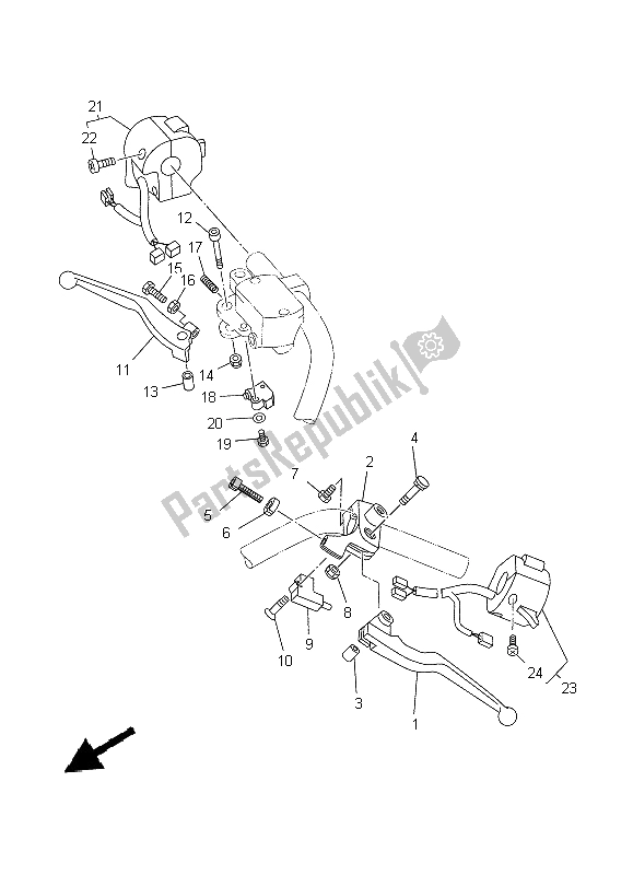 Toutes les pièces pour le Interrupteur Et Levier De Poignée du Yamaha XVS 650A Dragstar Classic 1999