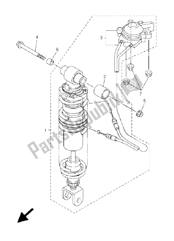 Todas las partes para Suspensión Trasera de Yamaha FJR 1300A 2010