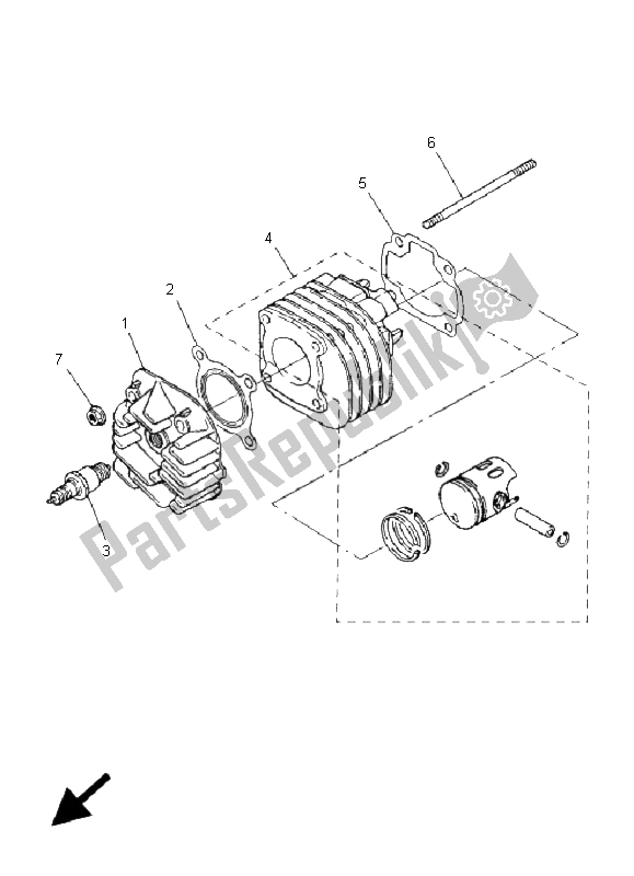 Todas as partes de Cilindro do Yamaha YN 50 Neos 2005