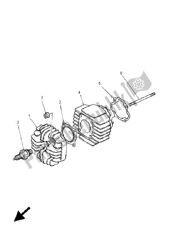 Todas as partes de Cilindro do Yamaha PW 50 2005
