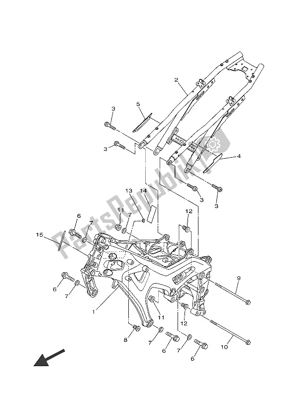 Tutte le parti per il Telaio del Yamaha MT 09A 900 2016