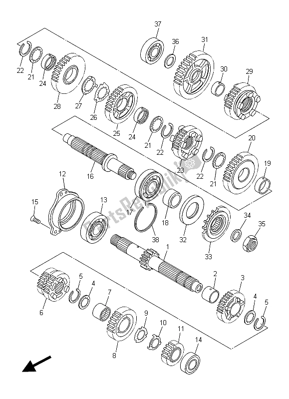 All parts for the Transmission of the Yamaha XJ6 SA 600 2015