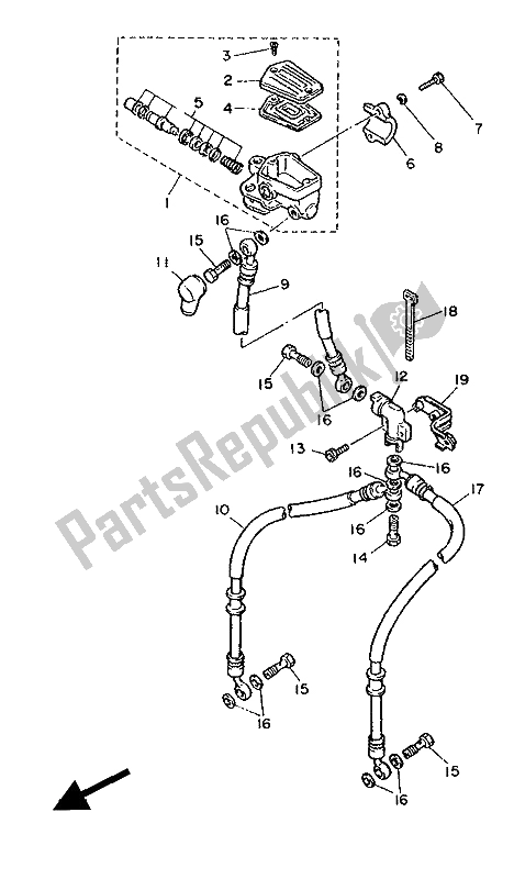 Tutte le parti per il Pompa Freno Anteriore del Yamaha XJ 600 1986