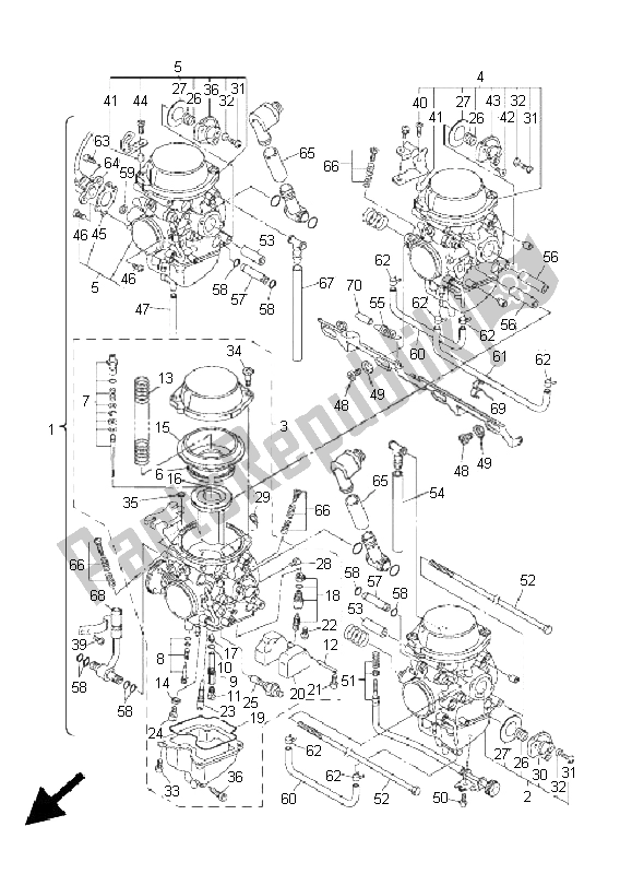 All parts for the Carburetor of the Yamaha FZS 1000 S Fazer 2005