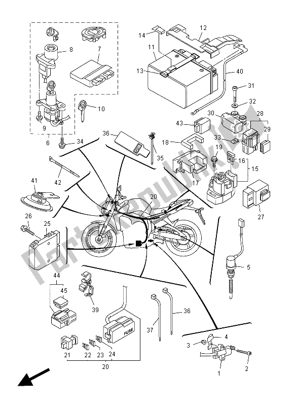 Todas las partes para Eléctrico 2 de Yamaha FZ1 NA 1000 2012