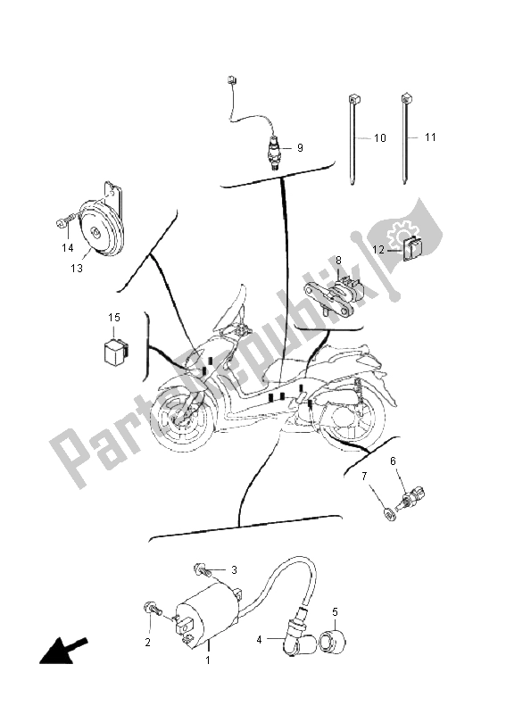 Todas las partes para Eléctrico 2 de Yamaha VP 125 X City 2008