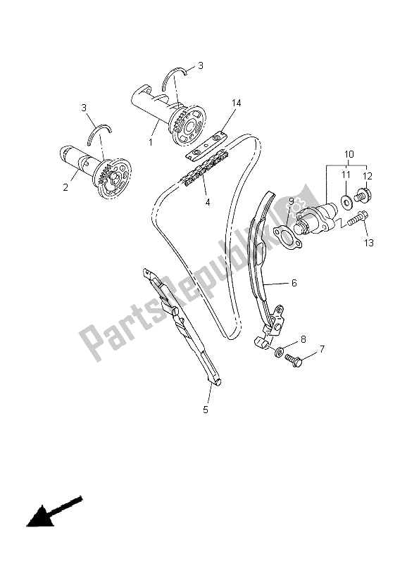 Tutte le parti per il Albero A Camme E Catena del Yamaha WR 250F 2012