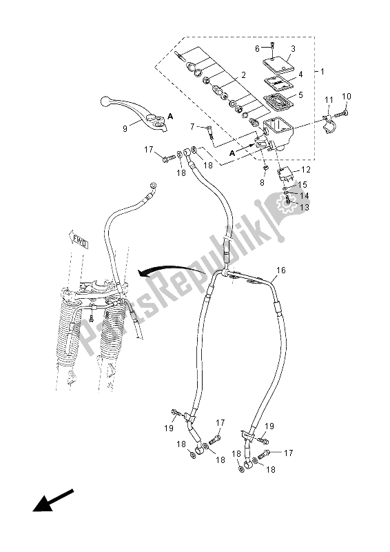 Wszystkie części do Przedni Cylinder G?ówny Yamaha XT 660Z Tenere 2015