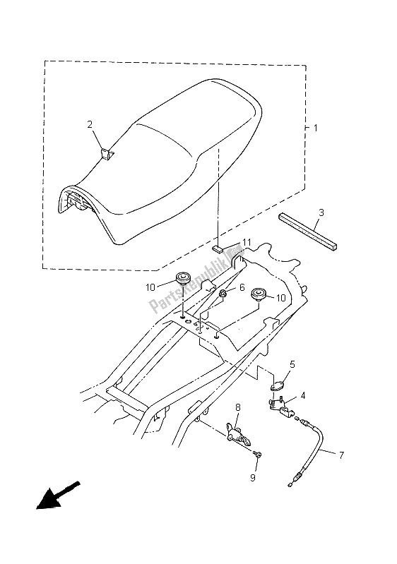 Toutes les pièces pour le Siège du Yamaha XJ 600S Diversion 1997