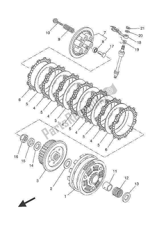 Alle onderdelen voor de Koppeling van de Yamaha MT-07 Tracer ABS 700 2016