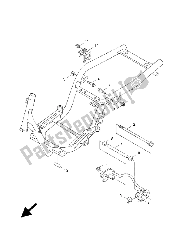 Tutte le parti per il Telaio del Yamaha XF 50 4T Giggle 2009