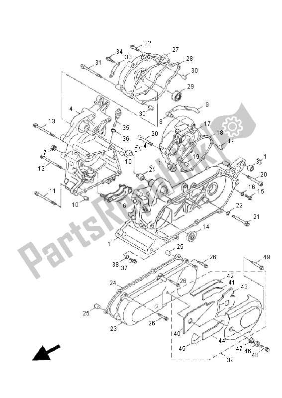 Todas as partes de Bloco Do Motor do Yamaha XF 50E 4T Giggle 2008