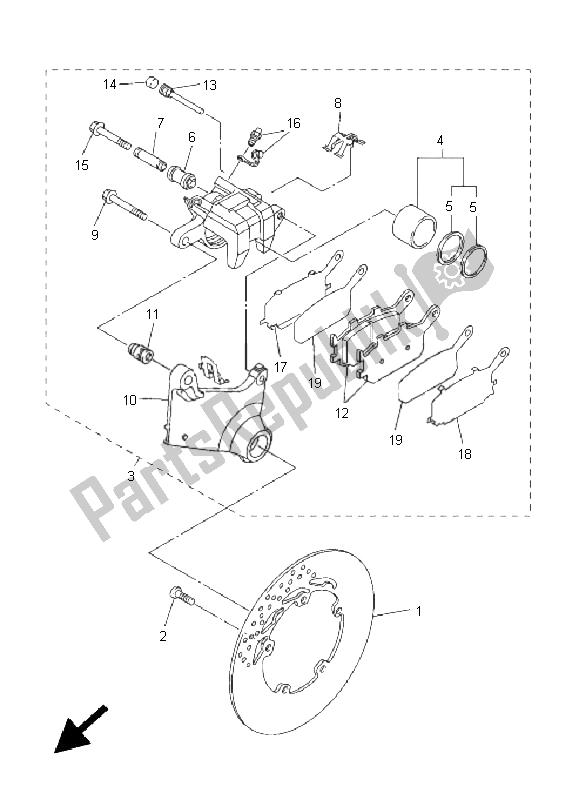 Todas las partes para Pinza De Freno Trasero de Yamaha FZ6 NS 600 2005