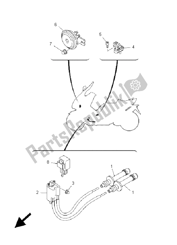 All parts for the Electrical 2 of the Yamaha XP 500A T MAX 2009