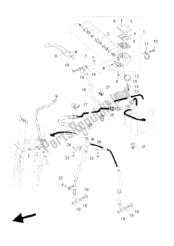 All parts for the Front Master Cylinder of the Yamaha XT 660 ZA Tenere SE 2011