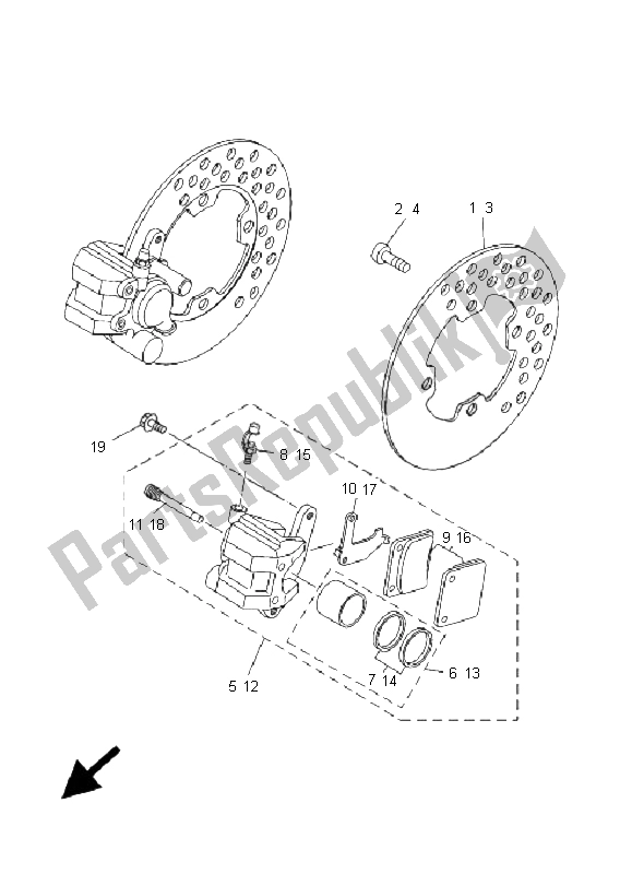 Todas las partes para Pinza De Freno Delantero de Yamaha YFM 350 Grizzly 2X4 2009