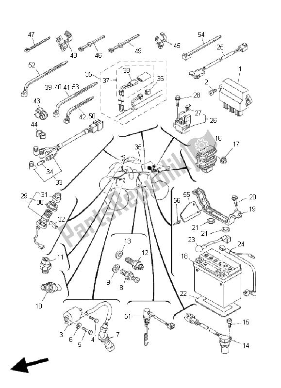 Toutes les pièces pour le électrique 1 du Yamaha YFM 660R 2004