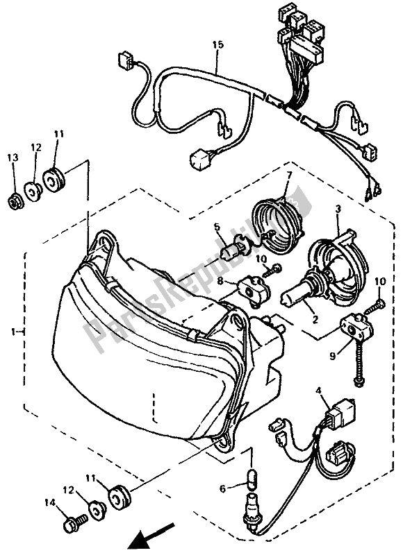 Tutte le parti per il Faro del Yamaha GTS 1000A 1994