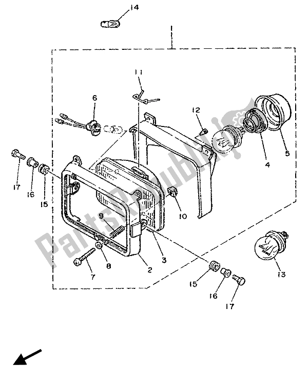 Tutte le parti per il Faro del Yamaha DT 125R 1988