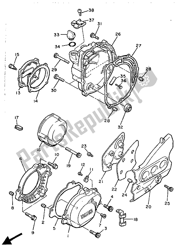 Toutes les pièces pour le Couvercle De Carter 1 du Yamaha XJ 600 1990