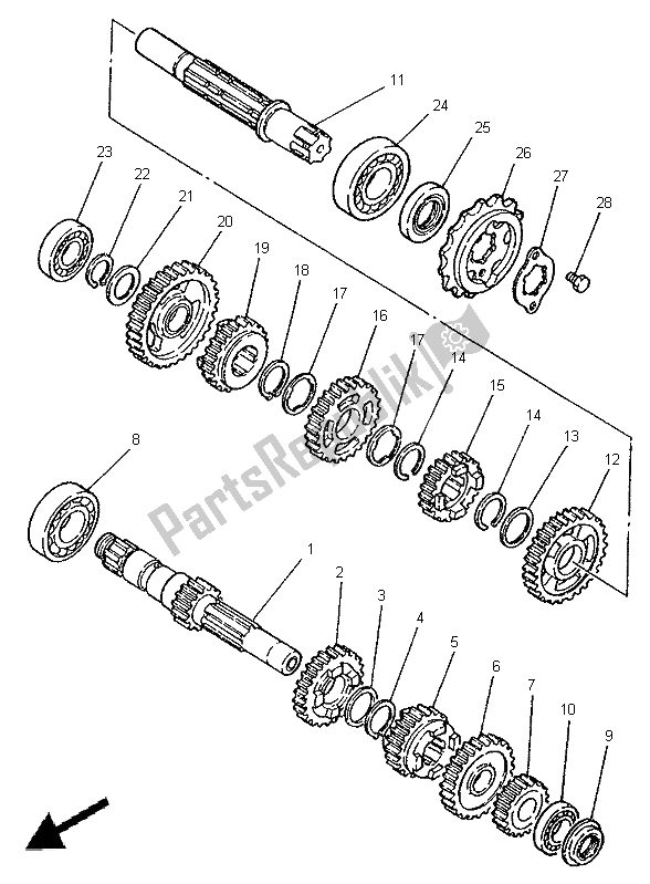 Todas las partes para Transmisión de Yamaha XV 250 Virago 1996