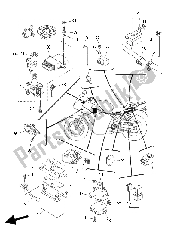 Wszystkie części do Elektryczny 2 Yamaha FZ6 SS Fazer 600 2006