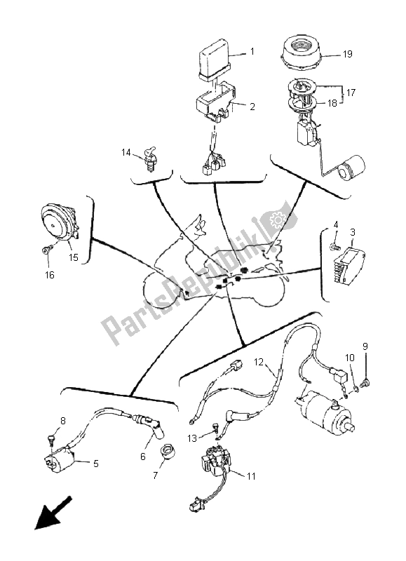 Todas las partes para Eléctrico 1 de Yamaha YP 125E Majesty 2005