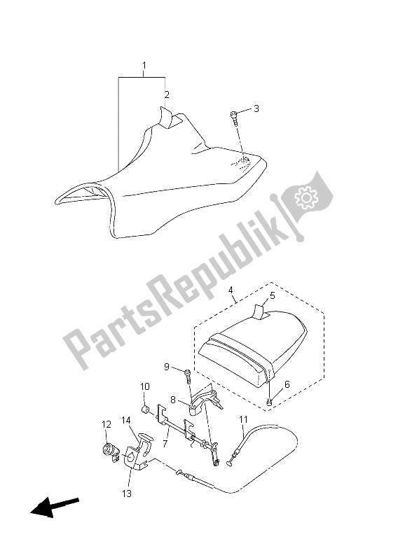 Toutes les pièces pour le Siège du Yamaha YZF R1 1000 2006