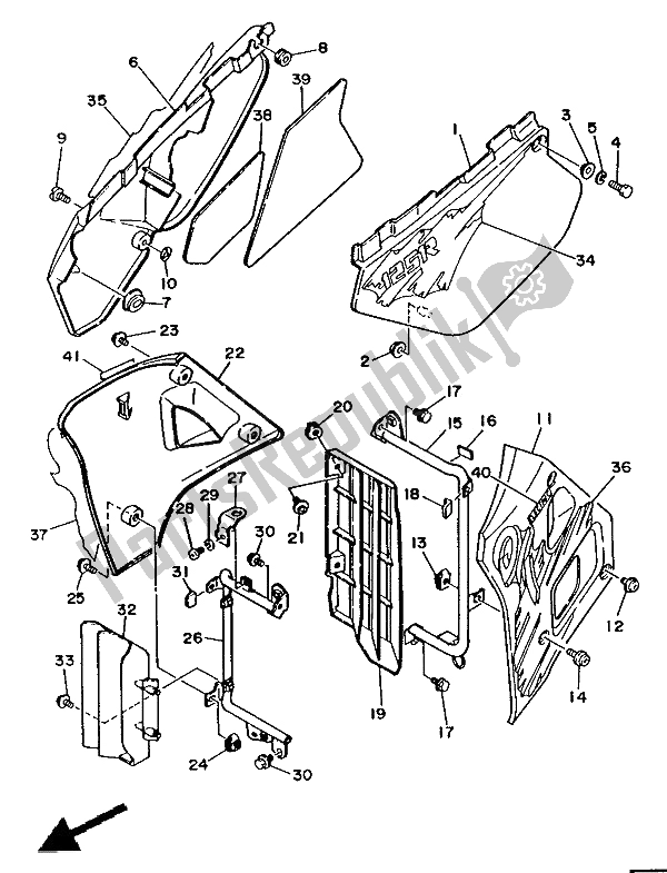 Alle onderdelen voor de Zijdeksel van de Yamaha DT 125E 1991