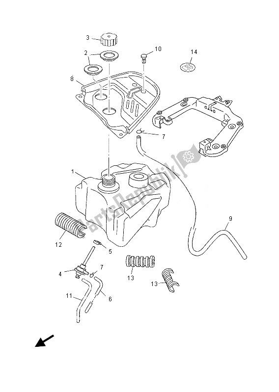 All parts for the Fuel Tank of the Yamaha YN 50E 2013