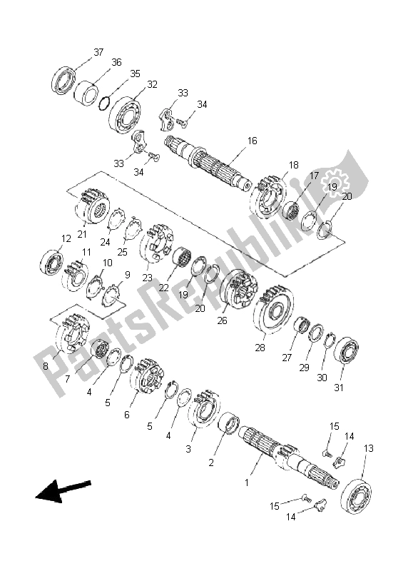 Todas las partes para Transmisión de Yamaha XV 1900A 2011