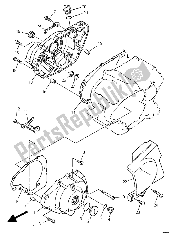 Toutes les pièces pour le Couvercle De Carter 1 du Yamaha XV 250 S Virago 1995