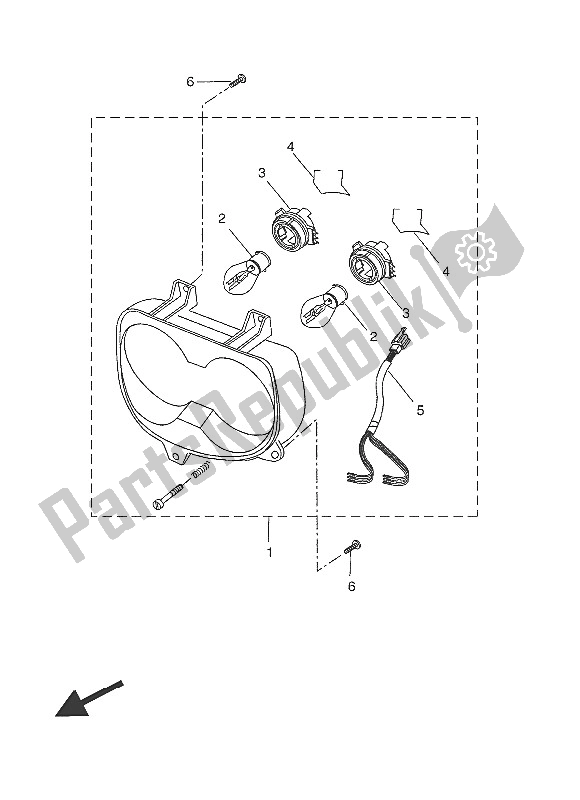 All parts for the Headlight of the Yamaha CW 50 2016