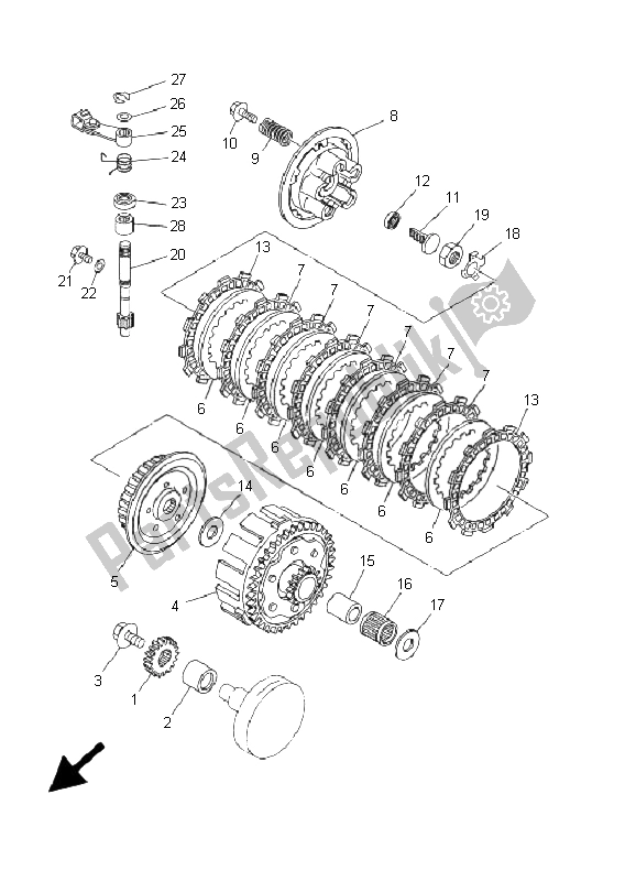 Todas las partes para Embrague de Yamaha YZ 125 2001