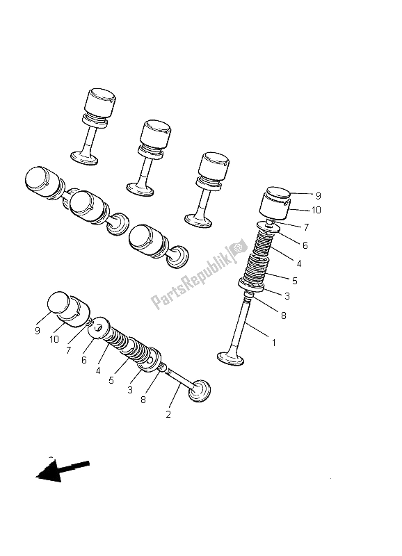 Toutes les pièces pour le Soupape du Yamaha XJ 600N 2002