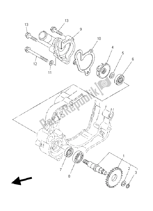 All parts for the Water Pump of the Yamaha YZ 85 SW LW 2011