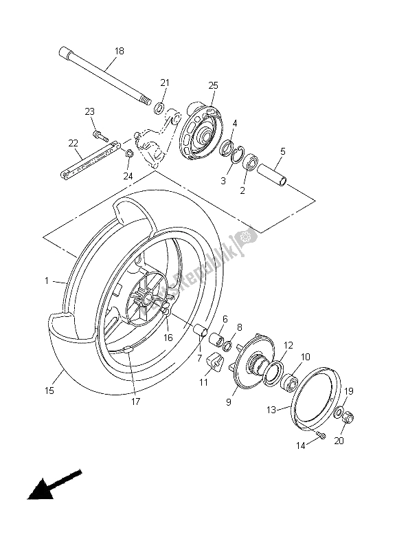 All parts for the Rear Wheel of the Yamaha FJR 1300A 2003