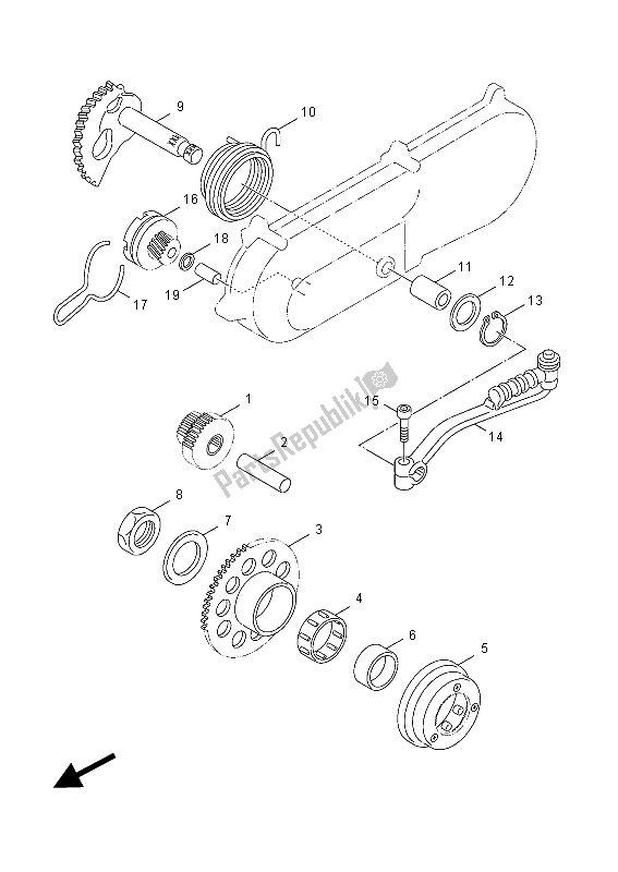 Todas as partes de Iniciante do Yamaha YN 50 FU 2015