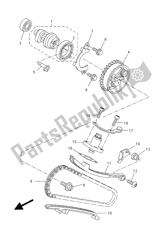 Todas las partes para árbol De Levas Y Cadena de Yamaha MT 125 2015